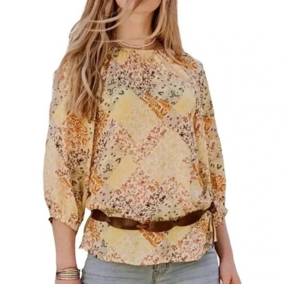 NWT Good Hart by Matilda Jane Rockport Patchwork Floral Blouse Size M - Picture 1 of 15